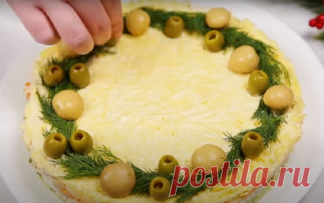 Замечательный торт-салат «Венок» для праздничного стола | Готовить может каждый | Яндекс Дзен