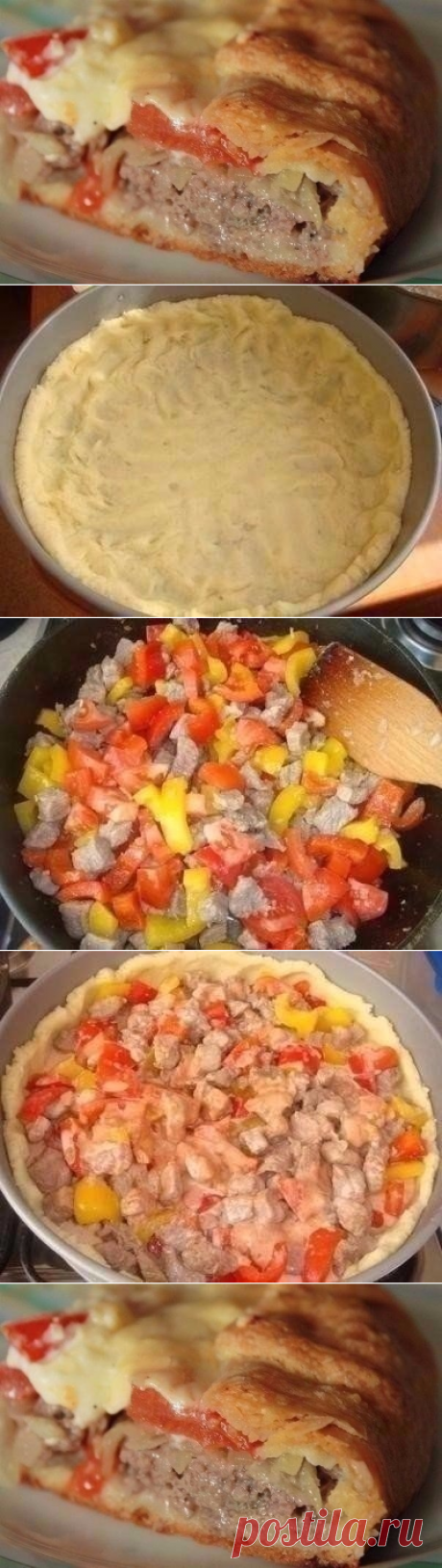 Открытый мясной пирог с картофельным тестом