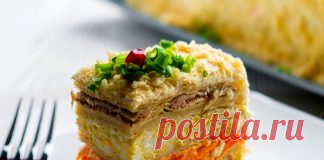 Праздничный салат с курицей и грибами | ВокругСада.ру