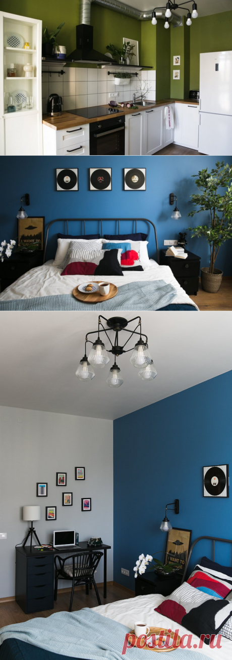 Экономичный интерьер однокомнатной квартиры с мебелью IKEA