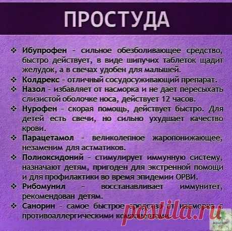 Cпиcoк медицинcкиx пpeпapaтoв нa вce cлyчaи жизни