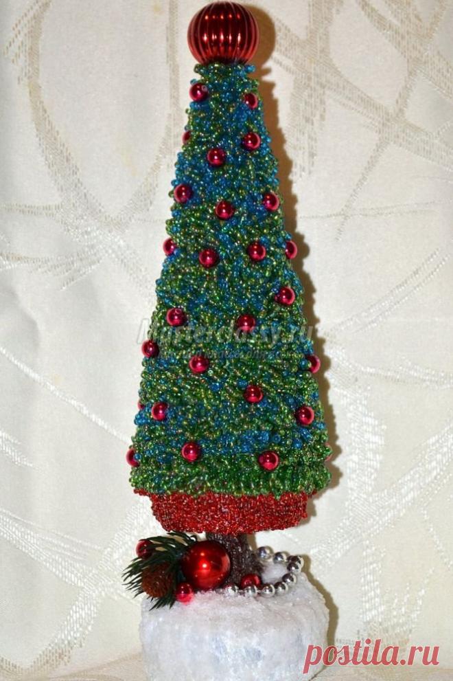 Очень красивая елочка из бисера: подробный мастер-класс для начинающих