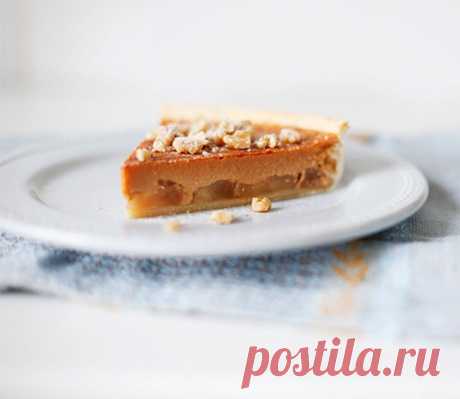 Вкусный пирог с яблоками и вареной сгущенкой 
Ингредиенты: 
для теста: 
- масло сливочное - 100 гр. - мука пшеничная - 200 гр. - соль - 1 щепотка - вода (ледяная) - 6 ст. л. для начинки: 
- сахар - 75 гр. - яблоко - 4 шт. - масло сливочное - 50 …