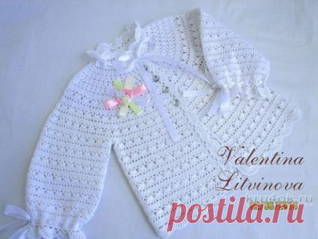 Нарядная кофточка крючком для девочки