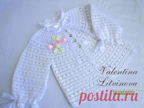 Нарядная кофточка крючком для девочки