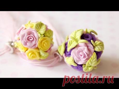 ✔ Цветочные ШАРЫ из полимерной глины (мастер-класс) - Polymer clay flower balls - YouTube