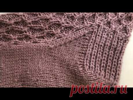 Тонкости вязания носков спицами   🧶 Как вязать клин подъема носка спицами - YouTube