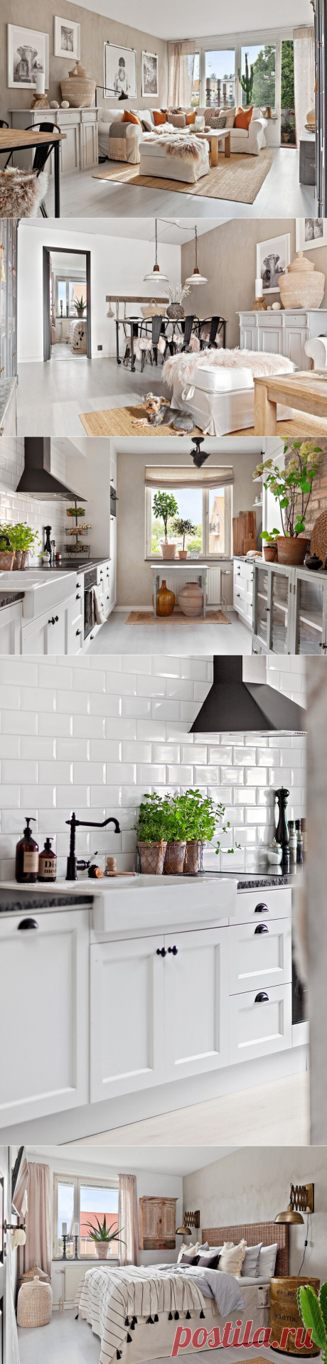 Скандинавский интерьер в тёплых нежных тонах |