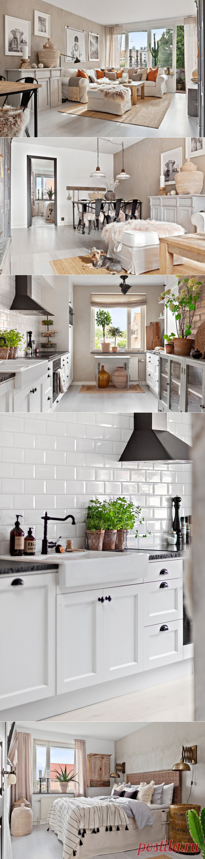 Скандинавский интерьер в тёплых нежных тонах |