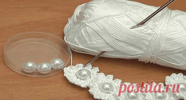 Шикарная цепочка из цветов с бусинами