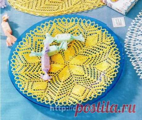 Ажурные салфетки спицами