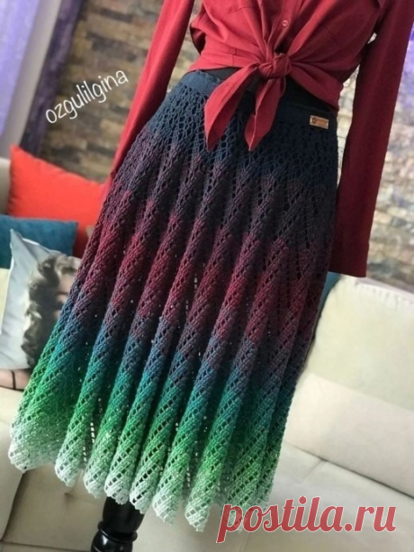 Ажурная юбка крючком