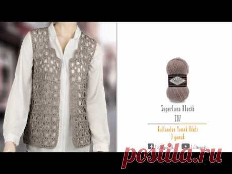 Alize Superlana Klasik ile Tığ İşi Yelek Yapımı-Making Crochet Work Vest