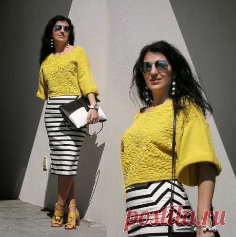 Tany et La Mode: Kickstarting the week with Yellow and Stripes – Dando o pontapé de saída para uma nova semana com amarelo e riscas