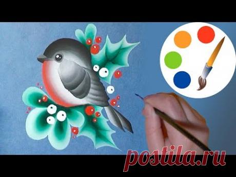 ❄Christmas decoration idea❄, How to paint a bullfinch, double stroke, irishkalia
