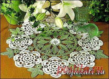 Вязаная салфетка крючком в технике ирландского кружева | вязание