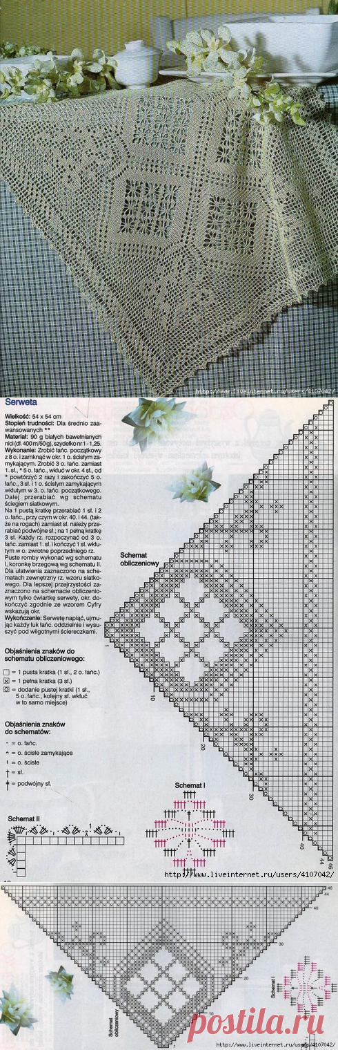 ФИЛЕЙНАЯ САЛФЕТКА "РОМБЫ В КВАДРАТЕ"
