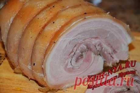 Рулет из свиной брюшины (подчеревка, пашины).