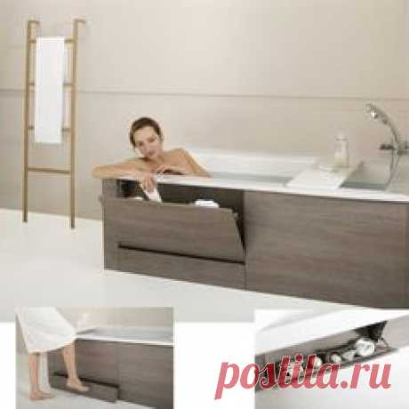 En plus d'être ergonomique et confortable, cette baignoire offre également des solutions de rangements astucieux, toujours utiles dans une salle de bains. Sous la baignoire, une marche-tiroir escamotable avec stries antidérapantes et roulettes autobloquantes facilite l'accès.