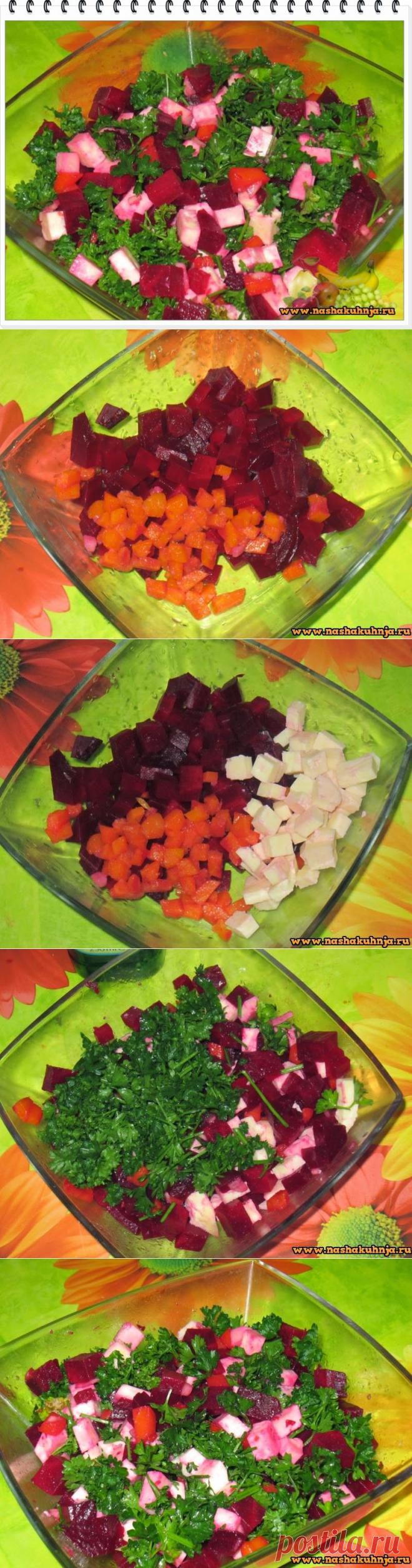 Свекольно - морковный салат с паниром