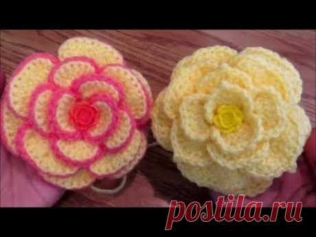 Crochet a flower on Camellia Rose Hat