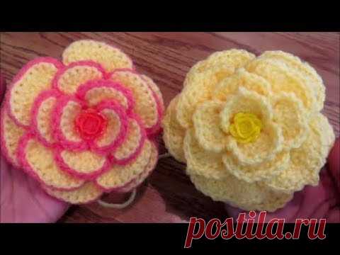 Crochet a flower on Camellia Rose Hat