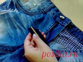Как заменить молнию в джинсах, сохранив фабричную отстрочку: мастер-класс + видео — Мастер-классы на BurdaStyle.ru
