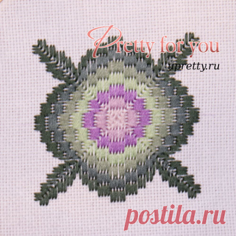 &quot;Цветочные&quot; подставки для стаканов и чайных чашек, вышитые в технике bargello