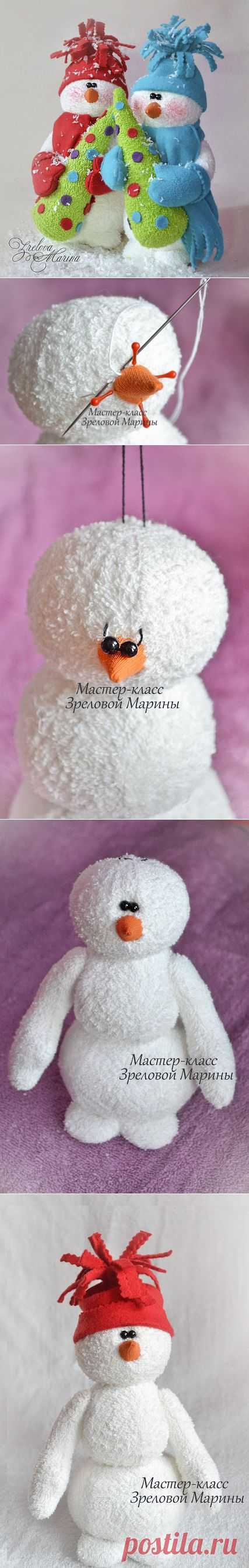 Снеговика сошьем из махрового полотенца - Рукоделие