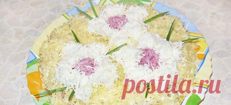 Как украсить салат цветами - рецепт приготовления с фото