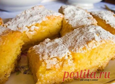 Ароматный лимонный пирог на манке