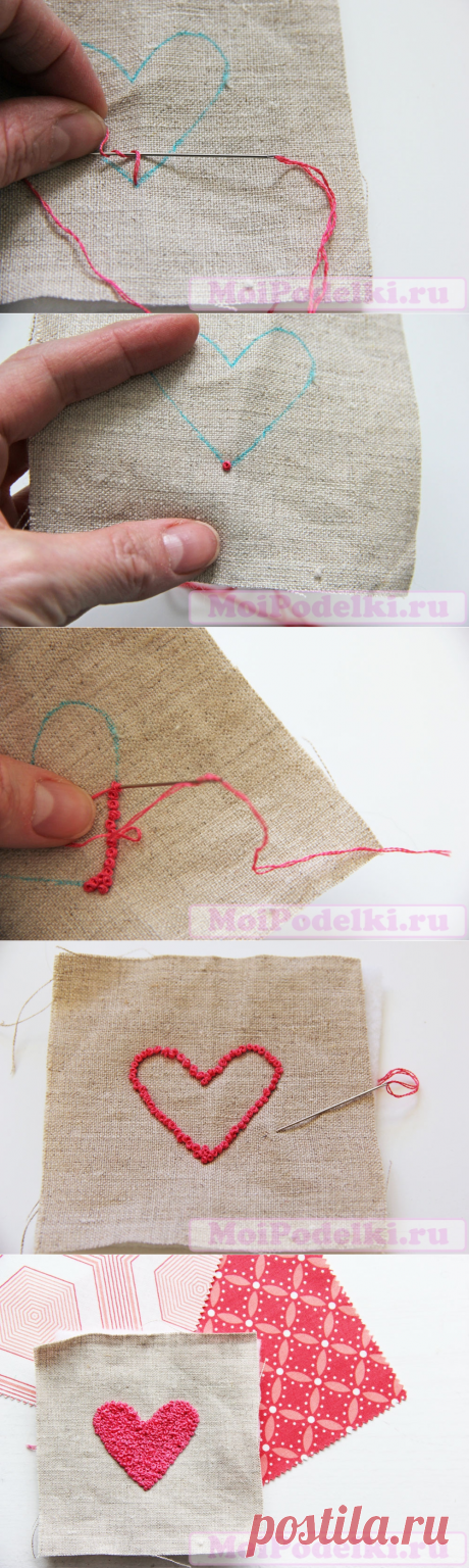 Шьем игольницу с вышивкой в технике Французский узелок | Шитье