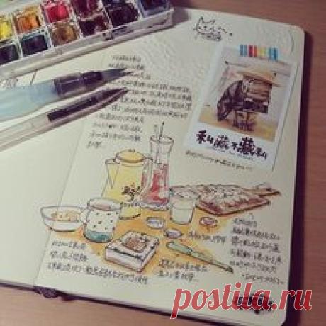 Art journal pages and inspiration - ideas for travel journaling and art journaling.