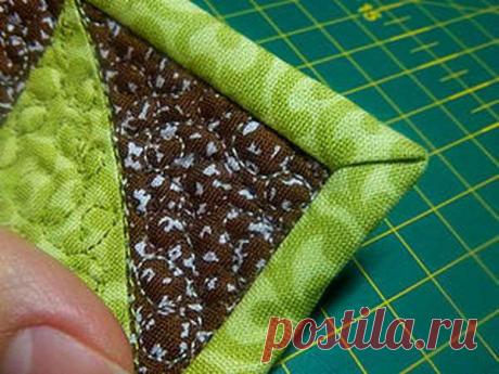 Как аккуратно оформить уголок изделия косой бейкой | Краше Всех