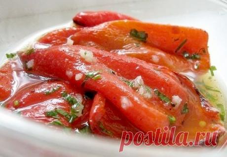 Маринованный печеный перец в масле | Печем и варим