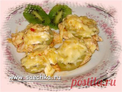 Курица с киви под сыром | рецепт для микроволновки