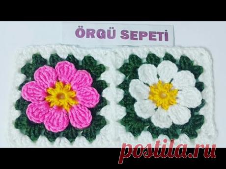 ÇİÇEKLİ KARE MOTİF(FLOWER MOTIF) CROCHET DESIGN BLANKET