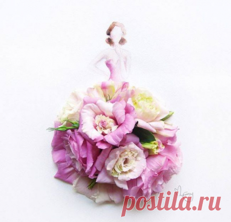 Рисунки из акварели и цветов