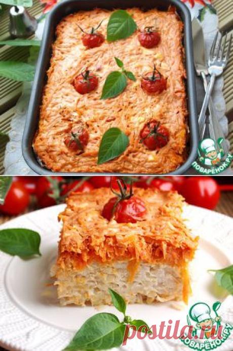 Запеканка "А-ля голубцы" - кулинарный рецепт
Филе куриное	— 500 г
Капуста белокочанная	— 300 г
Рис	(Жасмин от Мистраль) — 120 г
Лук репчатый	— 1 шт
Морковь	— 200 г
Сметана	— 200 г
Томатная паста	— 2 ст. л.
Вода	— 250 мл
Соль	— 1/2 ч. л.
Перец душистый	— 1/4 ч. л.
Помидоры черри	— 6 шт
Масло оливковое	— 2 ст. л.