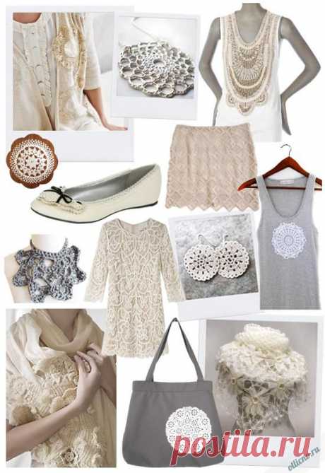 Декорируем вещи при помощи вязаных салфеток | Отлично! Школа моды, декора и актуального рукоделия