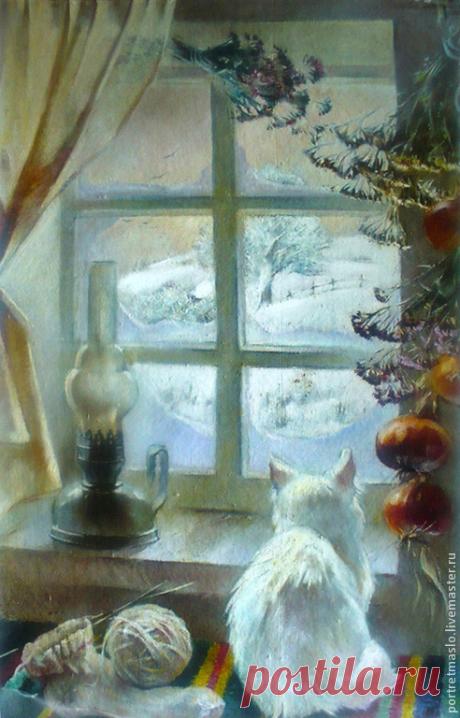 Зимнее окно – купить на Ярмарке Мастеров – 4DC57RU | Картины, Харьков