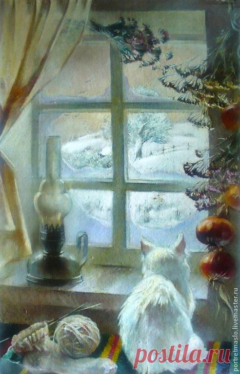 Зимнее окно – купить на Ярмарке Мастеров – 4DC57RU | Картины, Харьков