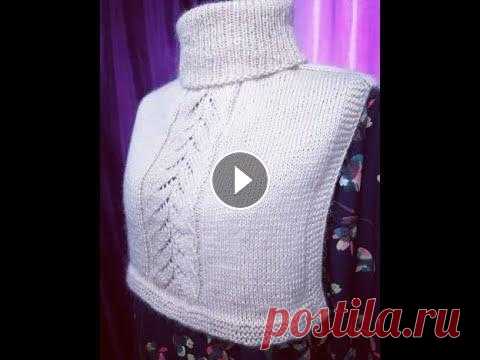 МК 1 Манишка спицами для начинающих Пряжа ALIZE angora gold 100 гр 550 м цвет 67 Ушло 160 гр в две нити спицы 4 Плотность (резинки 1 * 1) две петли в одном см МК 2 Ссылка на видео:...
