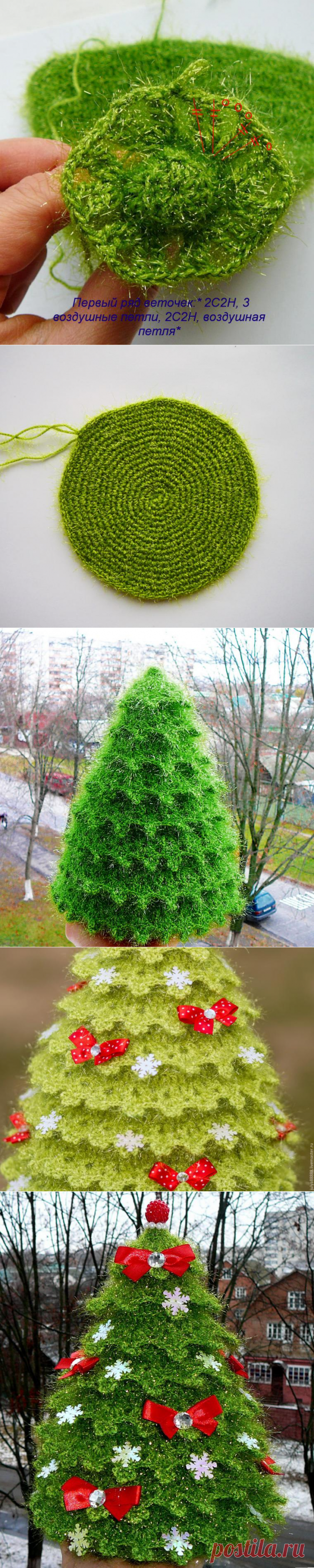 Вяжем искрящуюся новогоднюю ёлочку - Ярмарка Мастеров - ручная работа, handmade
