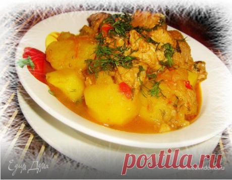 Тушеное мясо с картошкой. Ингредиенты: мясо, картофель, морковь | Официальный сайт кулинарных рецептов Юлии Высоцкой