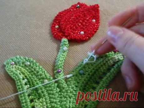 Ирландское кружево мастер класс. Как заправить нить при вязании нерегулярной сетки
