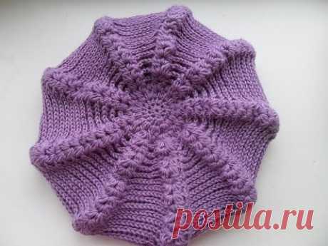 Берет крючком с пышными столбиками ( knitted takes) - YouTube