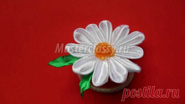 Ромашки из лент в технике канзаши. Мастер-класс с пошаговыми фото