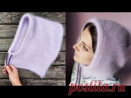 Капор из пуха норки спицами. Подробный мастер класс по вязанию капюшона из пряжи пух норки спицами.