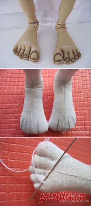 Мастер-класс № 8. Оформление пальцев ноги текстильной куклы Добби. — КУКЛА-МОДА-ЛЮКС